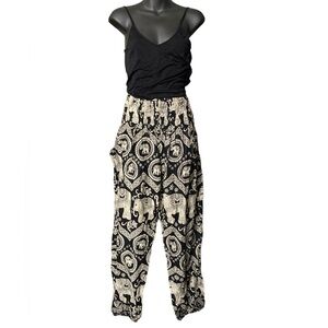 Joob Joob Black Elephant Boho Harem Pants - L/XL